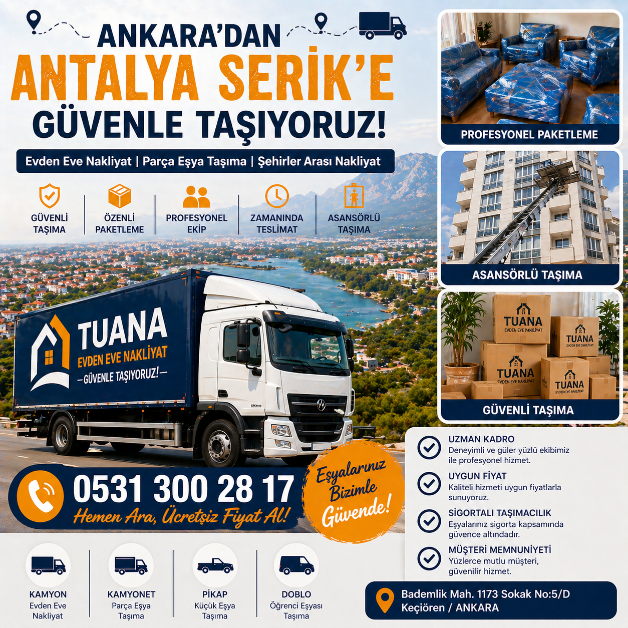 ankara antalya serik evden eve nakliyat