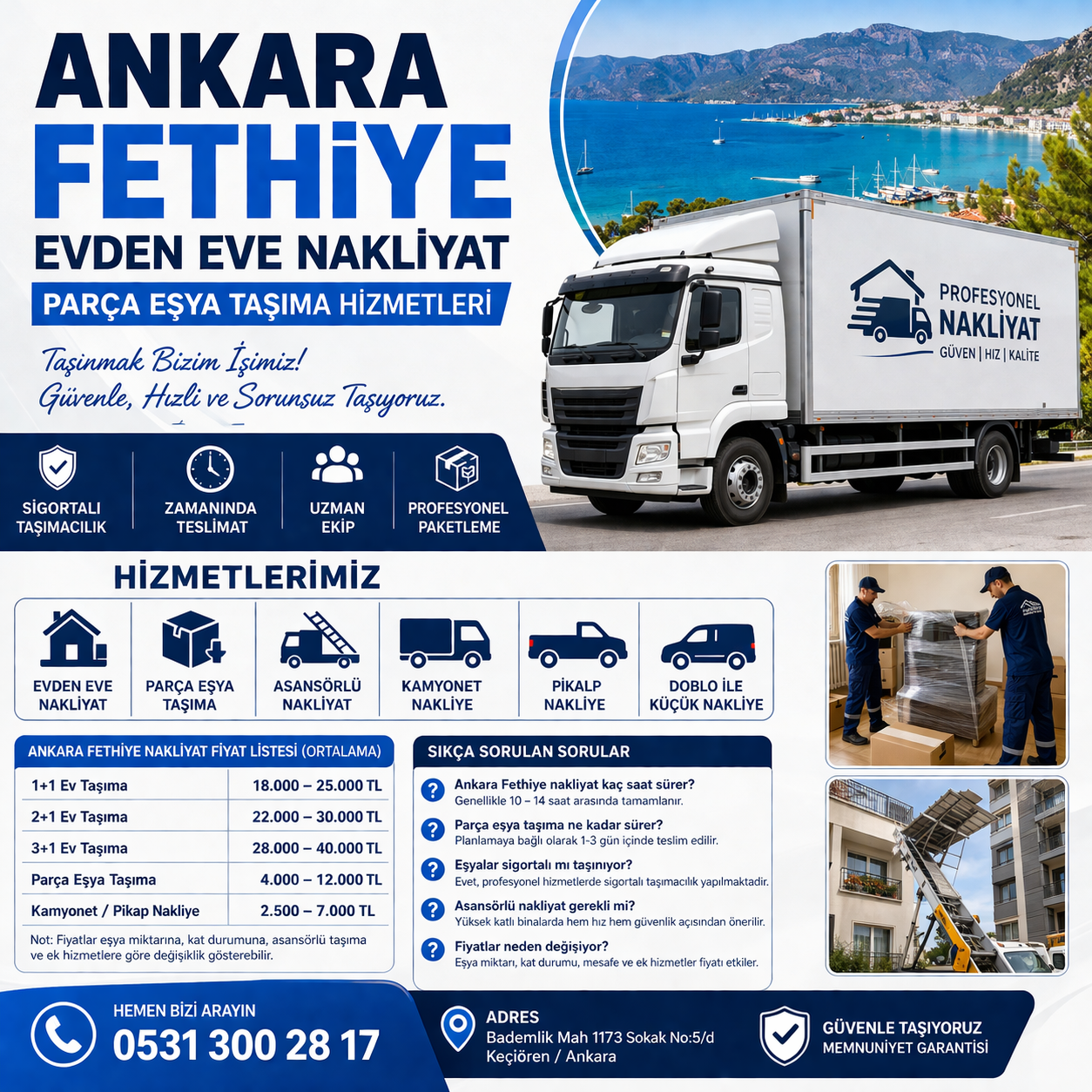 ankara fethiye arasi evden eve nakliyat