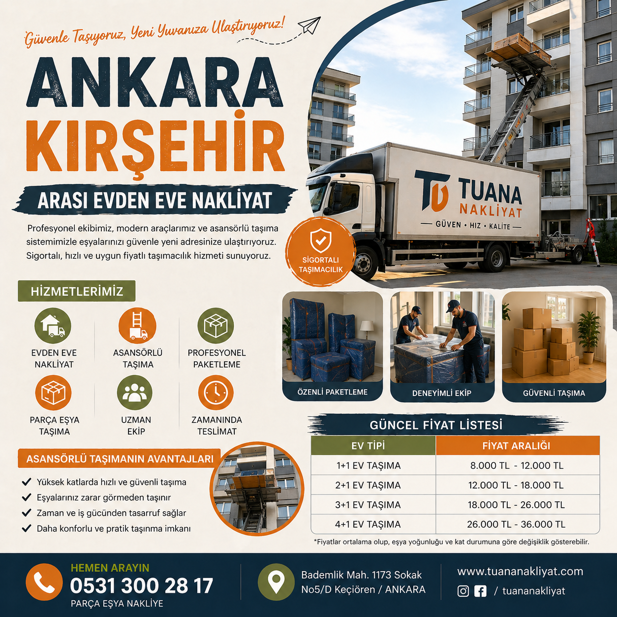 ankara kirsehir arasi nakliyat