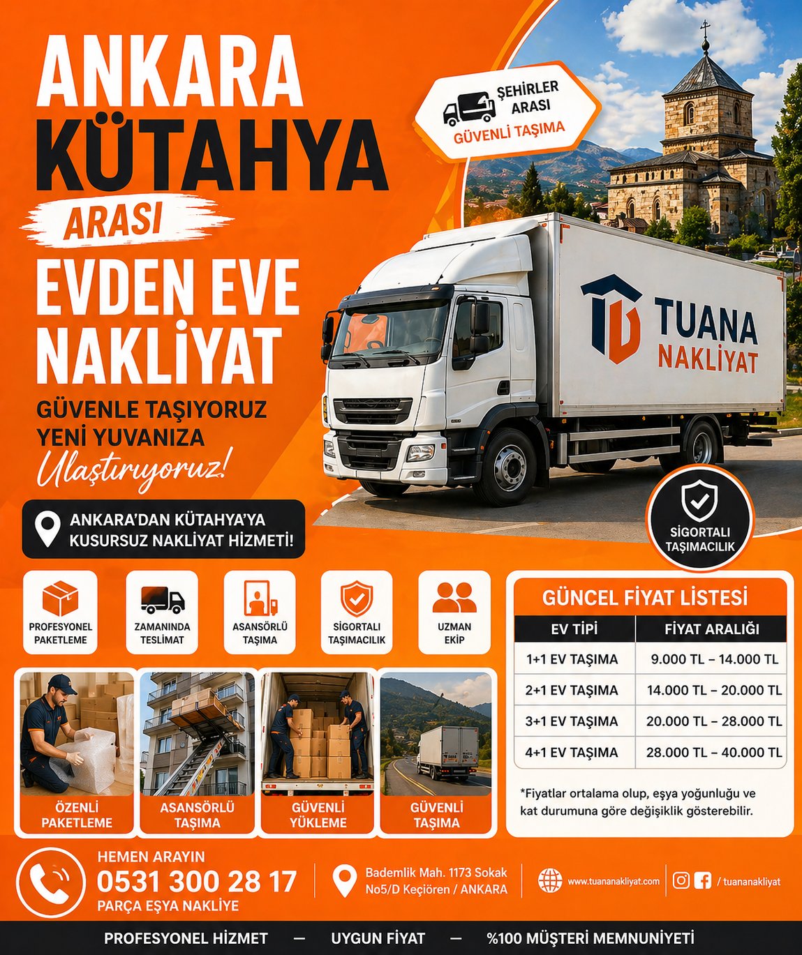 ankara kutahya arasi evden eve nakliyat