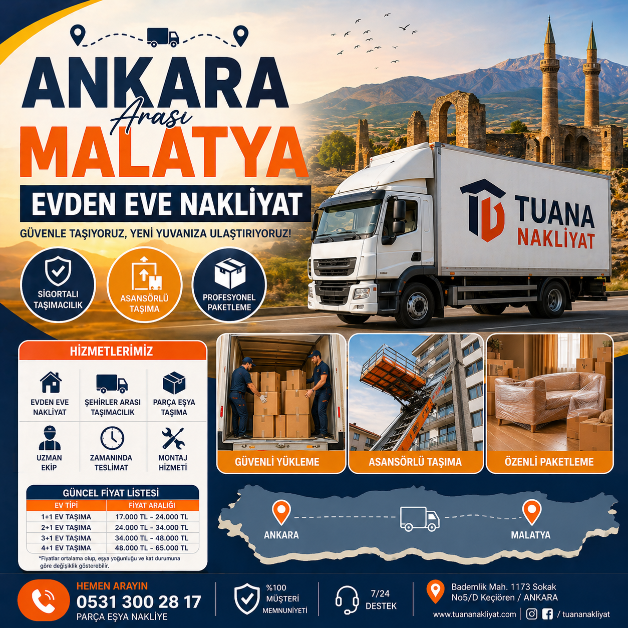 ankara malatya arasi evden eve nakliyat