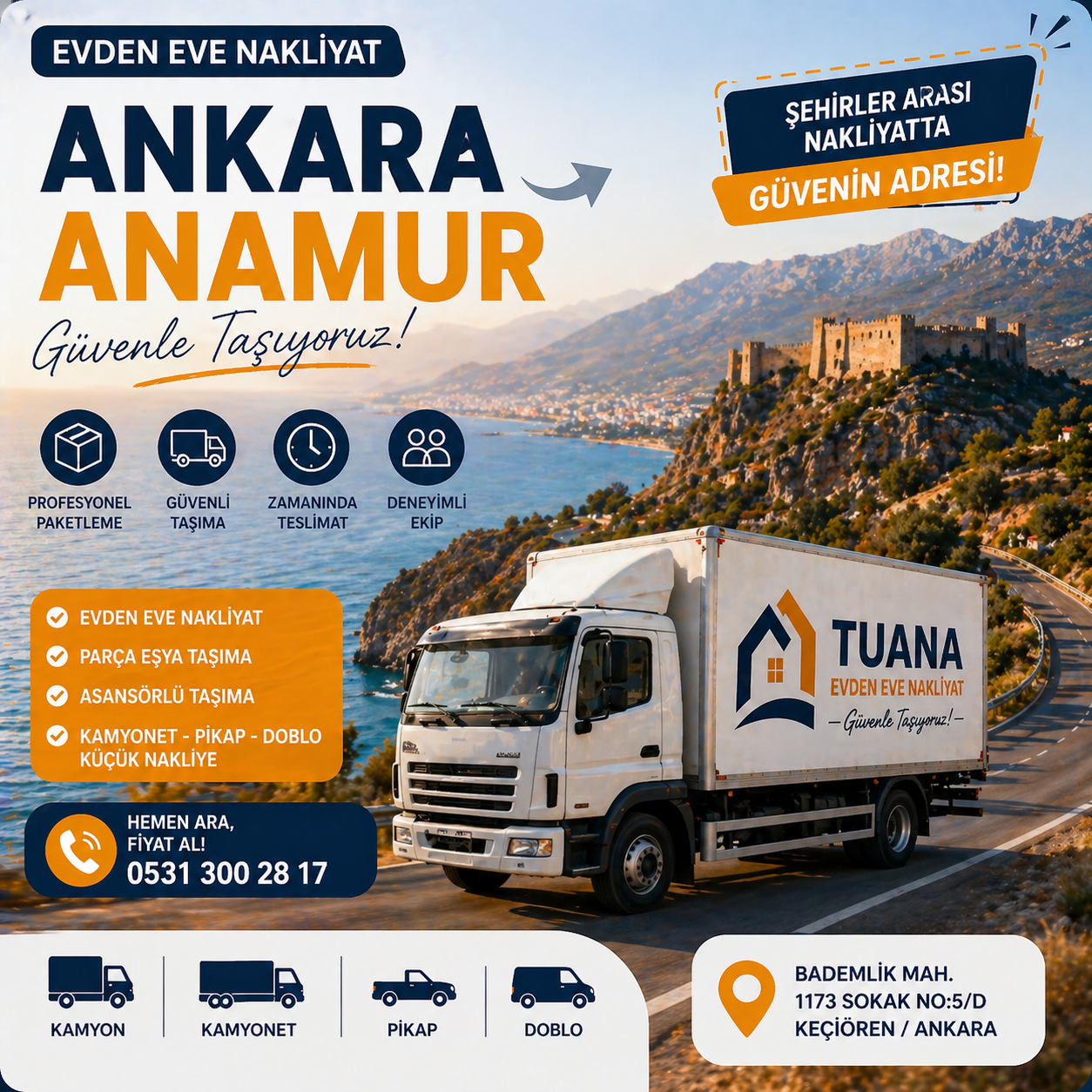 ankara mersin anamur evden eve nakliyat