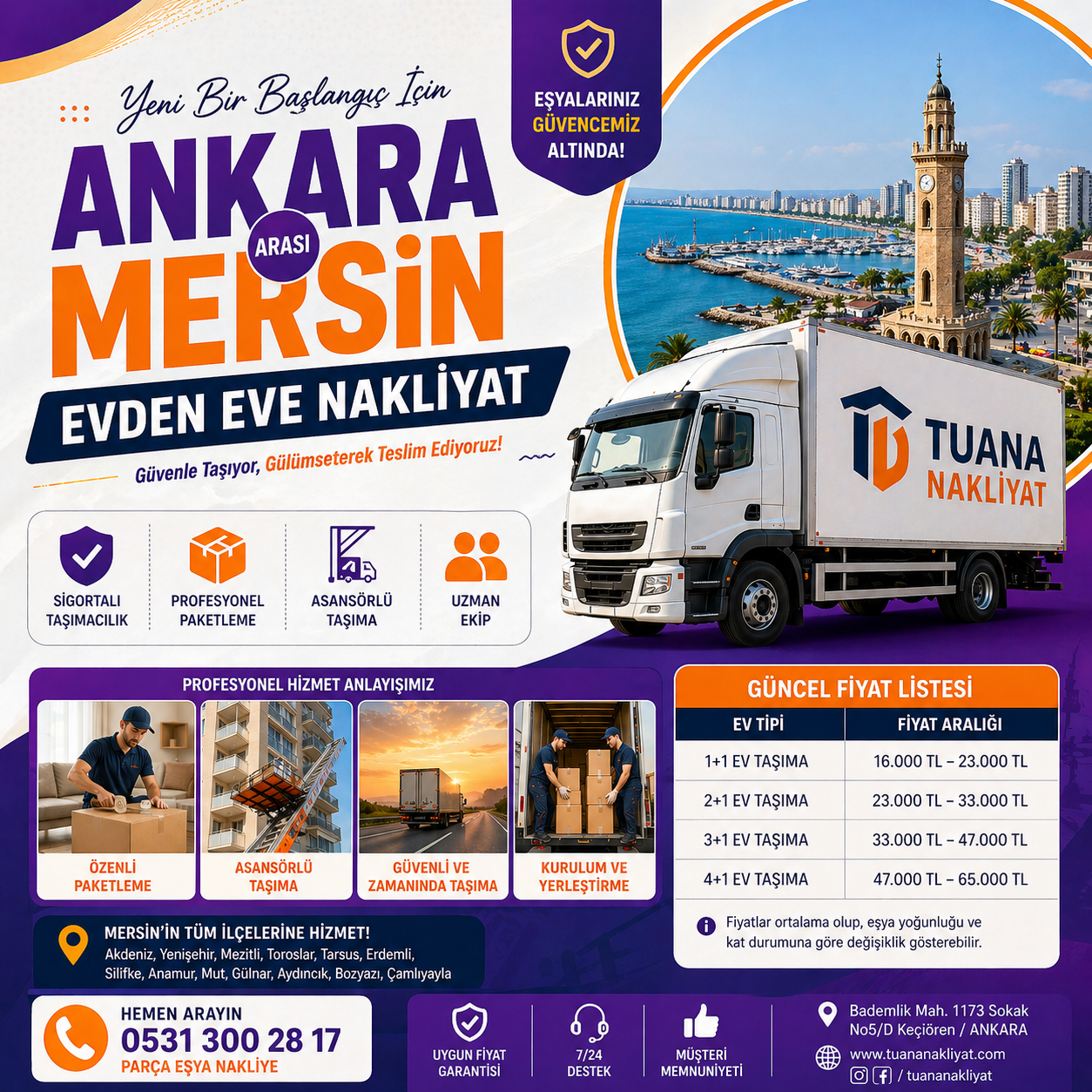 ankara mersin arasi nakliyat