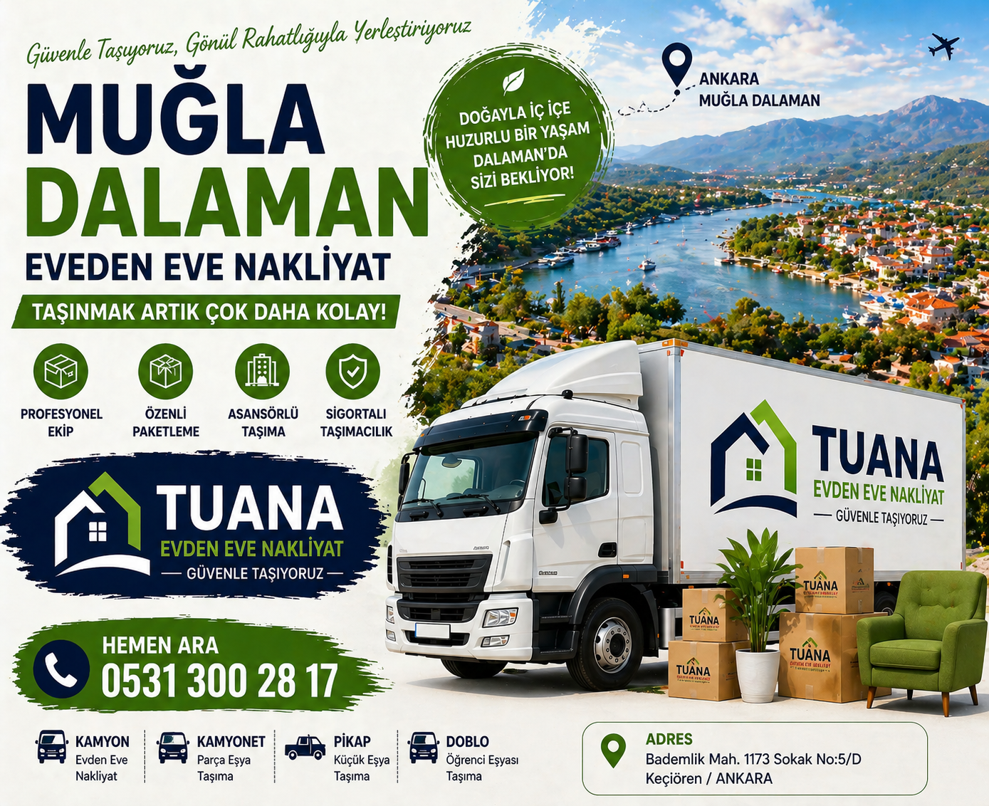 ankara mugla dalaman evden eve nakliyat