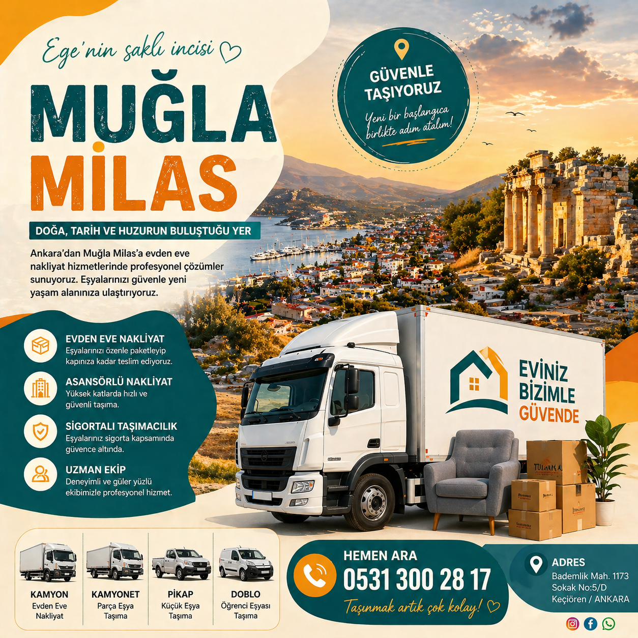 ankara mugla milas evden eve nakliyat