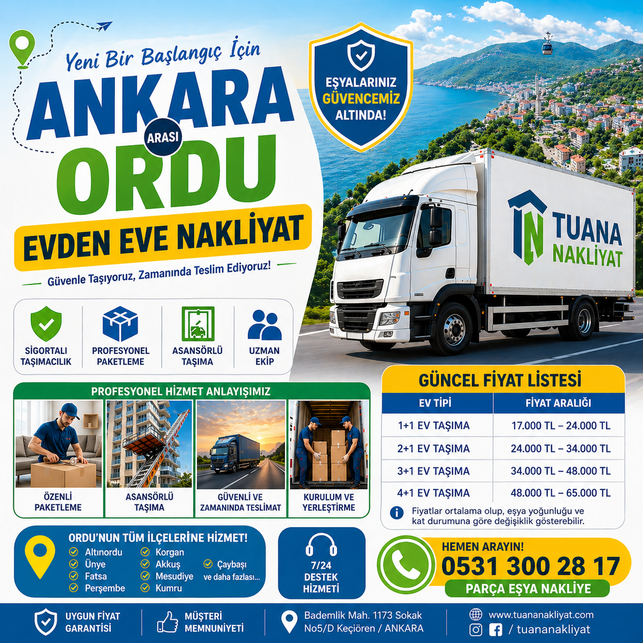 ankara ordu arasi evden eve nakliyat