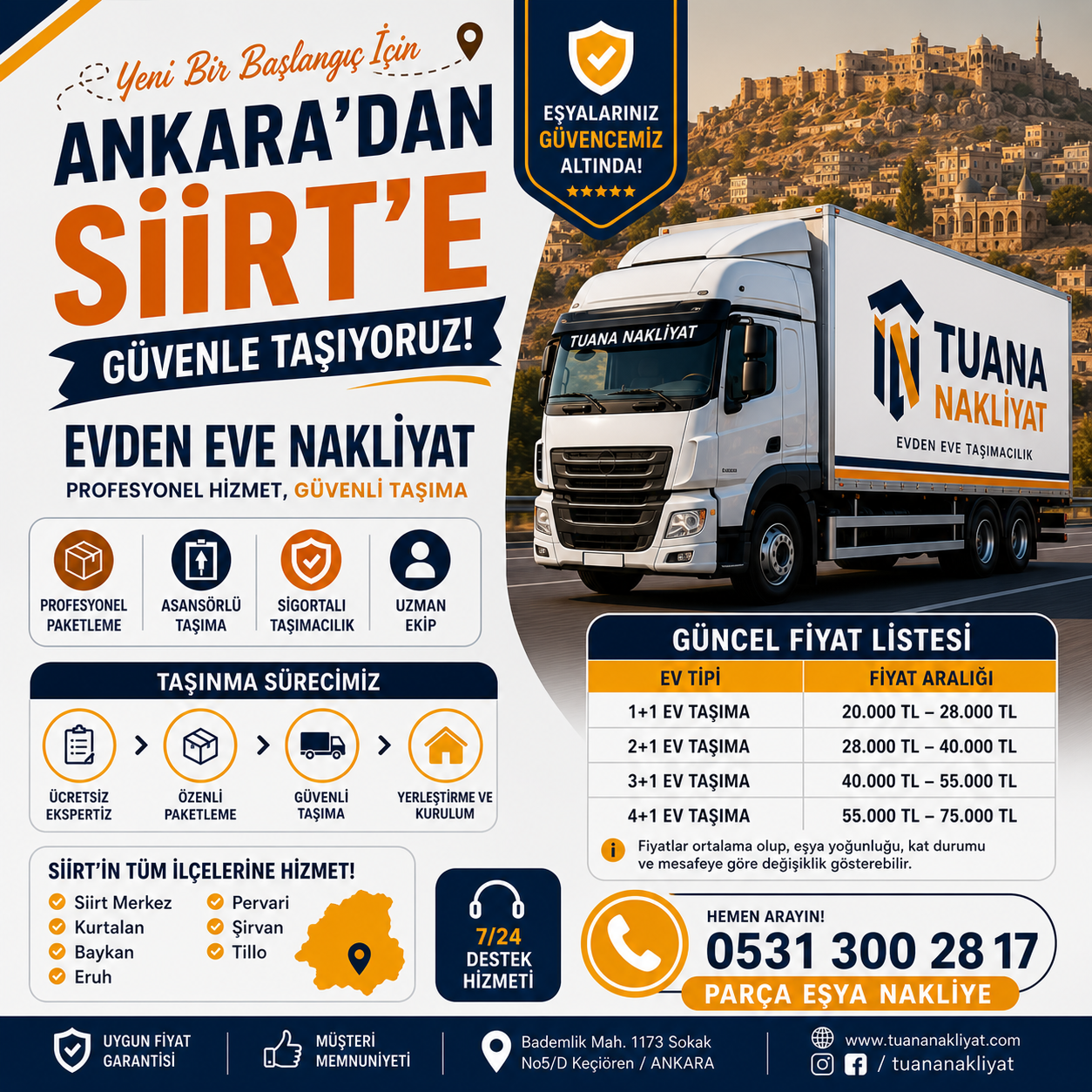ankara siirt arasi evden eve nakliyat