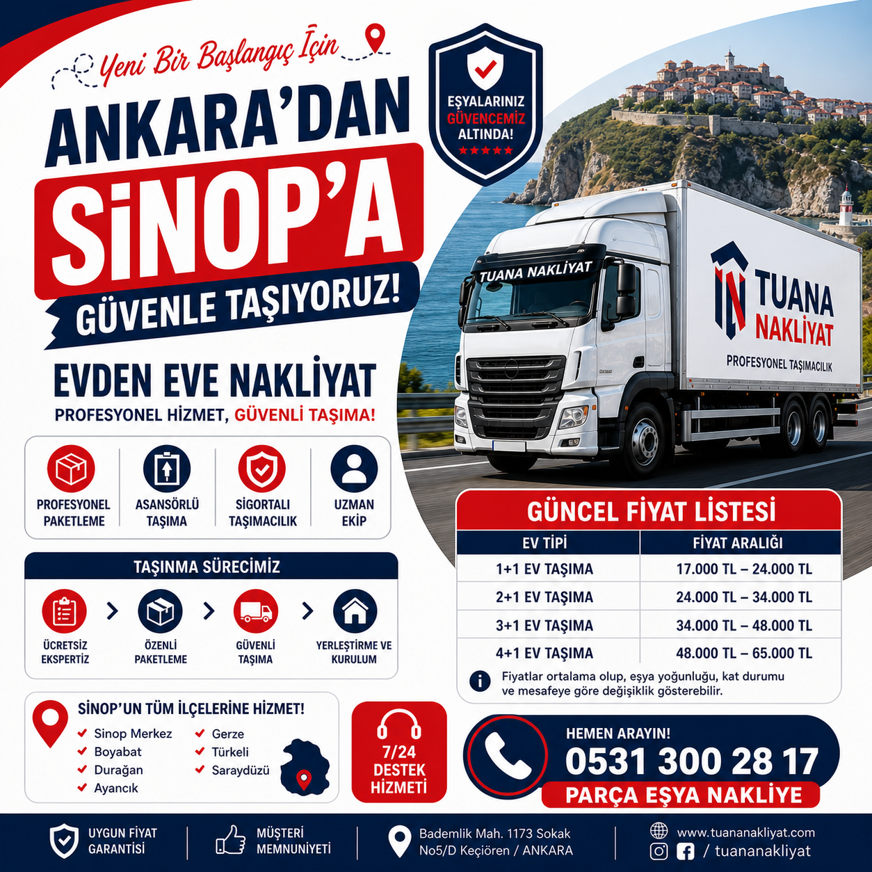 ankara sinop arasi evden eve nakliyat