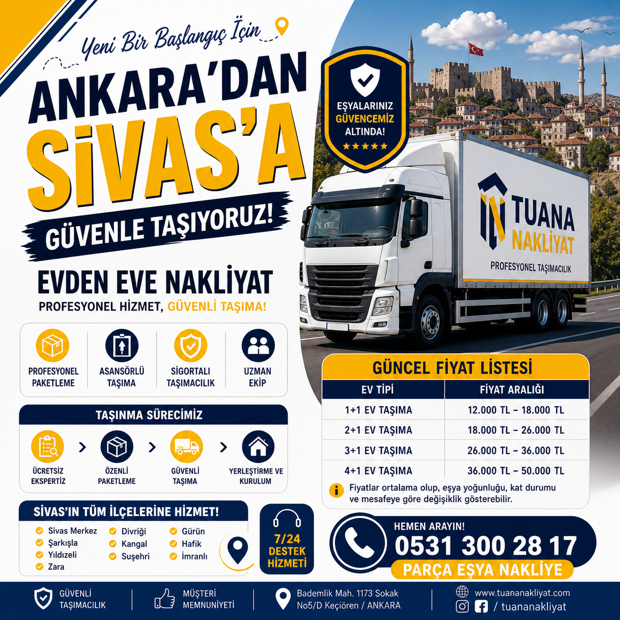 ankara sivas arasi evden eve nakliyat
