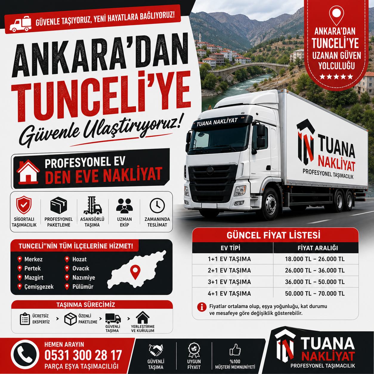 ankara tunceli arasi evden eve nakliyat